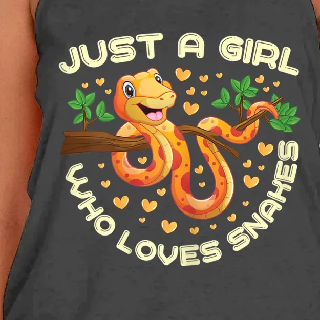 Just A Girl Who Loves Snakes Funny Snake Lover Gifts Women's Knotted Racerback Tank