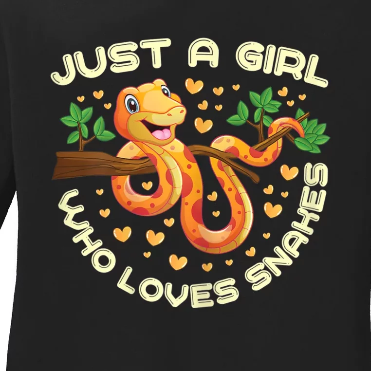 Just A Girl Who Loves Snakes Funny Snake Lover Gifts Ladies Long Sleeve Shirt