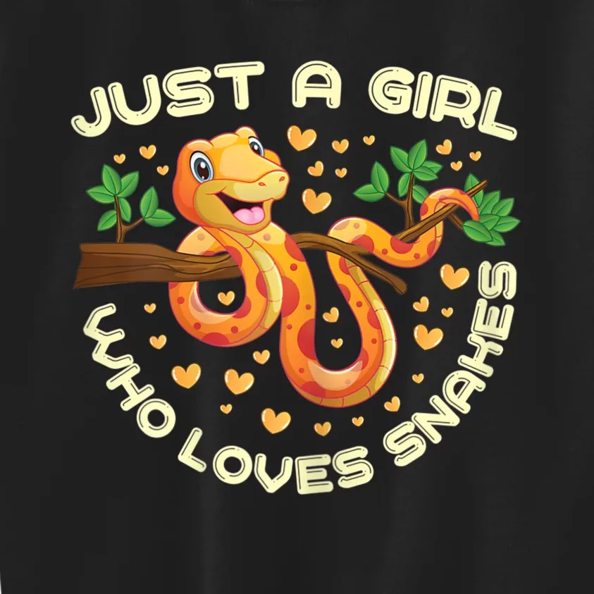 Just A Girl Who Loves Snakes Funny Snake Lover Gifts Kids Sweatshirt