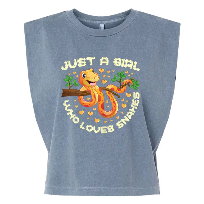 Just A Girl Who Loves Snakes Funny Snake Lover Gifts Garment-Dyed Women's Muscle Tee