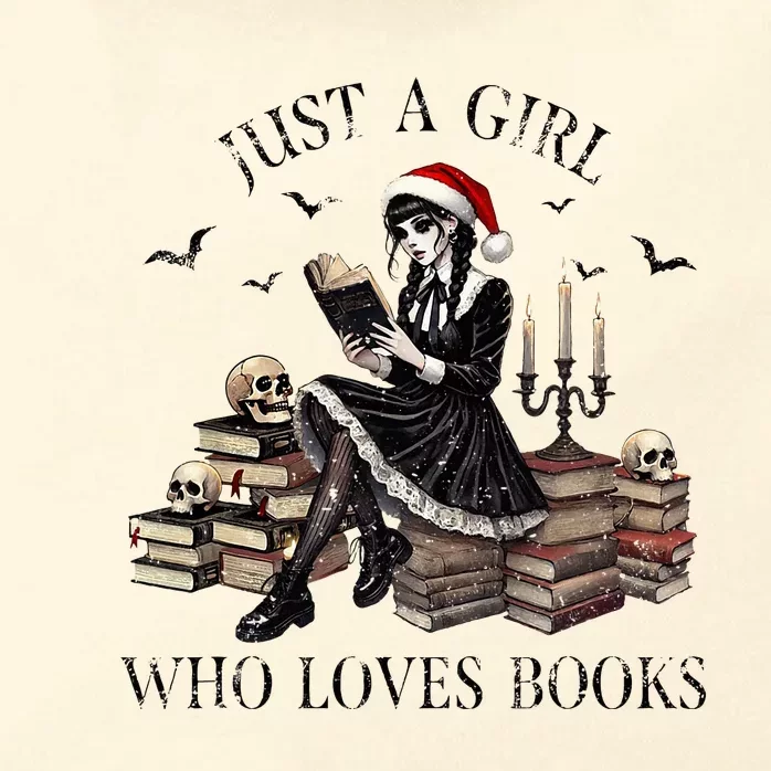 Just A Girl Who Loves Books Halloween Skeleton Christmas Zip Tote Bag