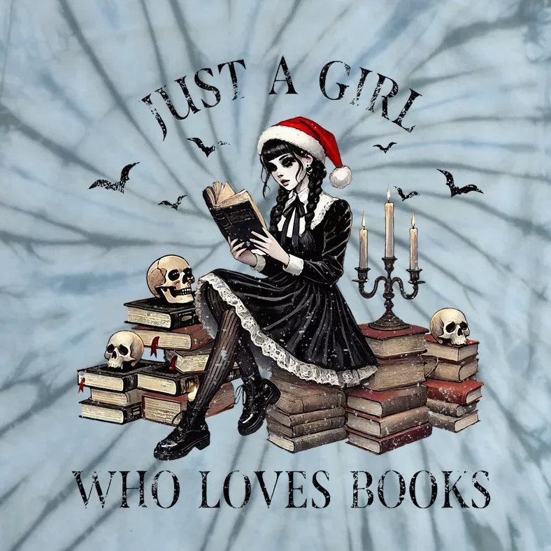 Just A Girl Who Loves Books Halloween Skeleton Christmas Tie-Dye T-Shirt