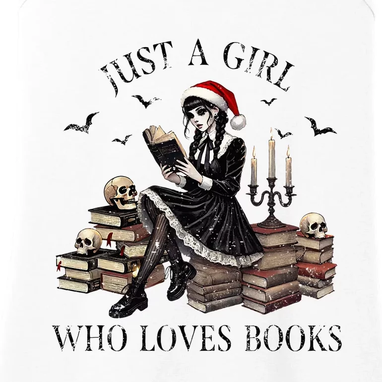 Just A Girl Who Loves Books Halloween Skeleton Christmas Ladies Essential Tank