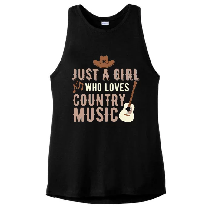 Just A Girl Who Loves Country Music Ladies Tri-Blend Wicking Tank