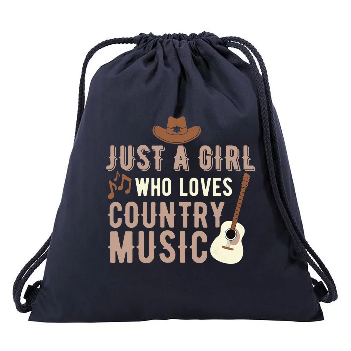 Just A Girl Who Loves Country Music Drawstring Bag