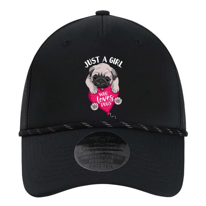 Just A Girl Who Loves Pugs Dog Lovers Cute Pug With Heart Gift Performance The Dyno Cap