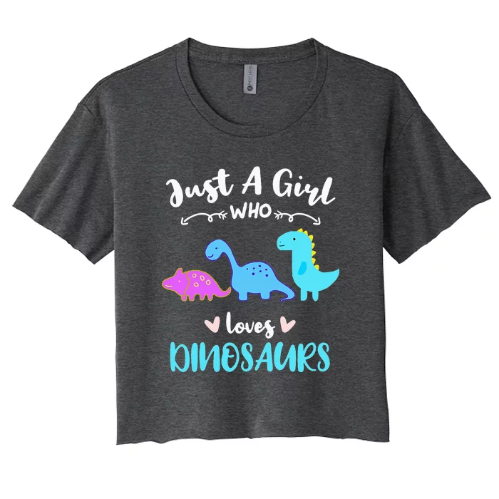 Just A Girl Who Loves Dinosaurs Women's Crop Top Tee