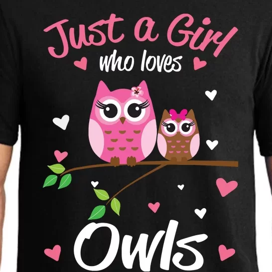 Just A Girl Who Loves Owls Gift For Owls Lover Pajama Set