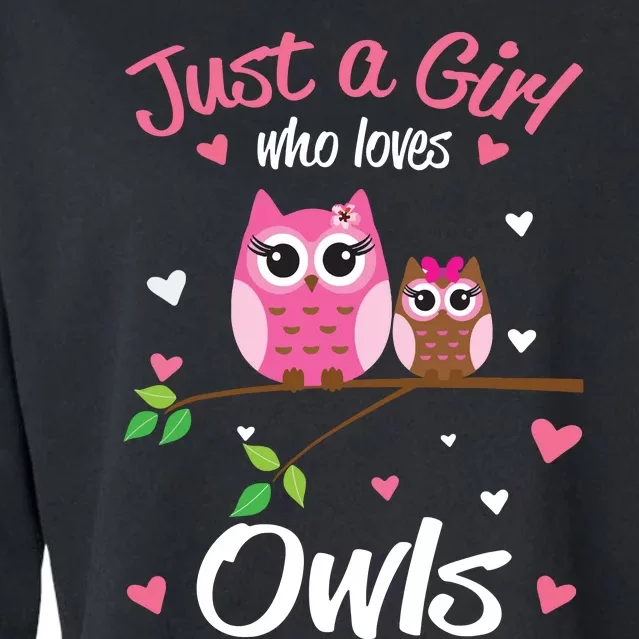 Just A Girl Who Loves Owls Gift For Owls Lover Cropped Pullover Crew