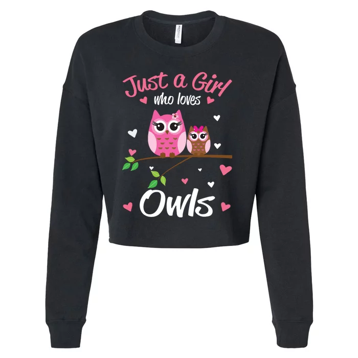 Just A Girl Who Loves Owls Gift For Owls Lover Cropped Pullover Crew