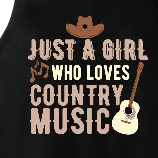 Just A Girl Who Loves Country Music Ladies Tri-Blend Wicking Tank