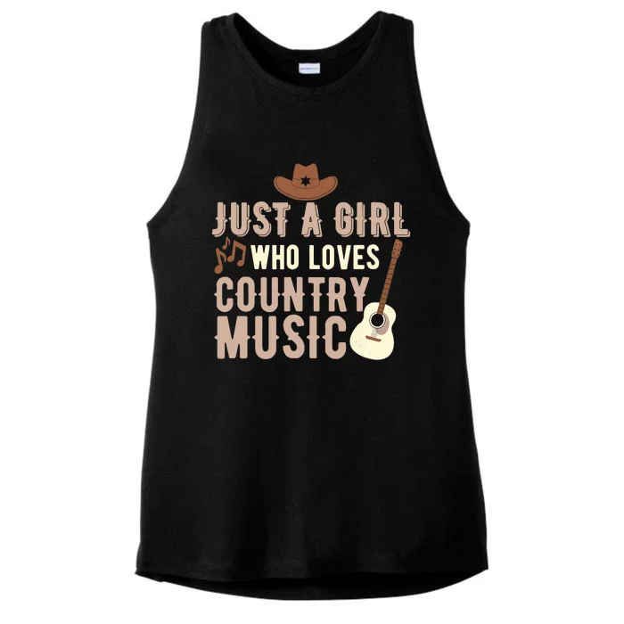 Just A Girl Who Loves Country Music Ladies Tri-Blend Wicking Tank