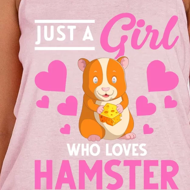 Just A Girl Who Loves Hamsters Hamster Gift Women's Knotted Racerback Tank