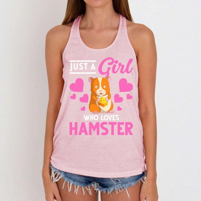 Just A Girl Who Loves Hamsters Hamster Gift Women's Knotted Racerback Tank