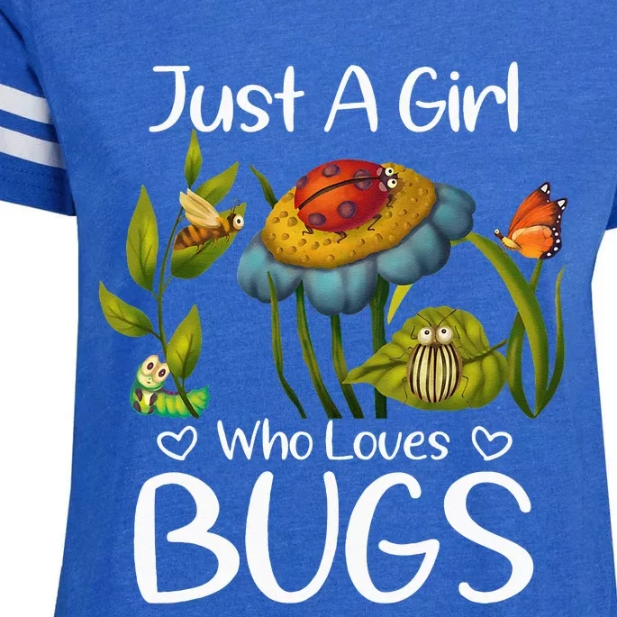 Just A Girl Who Loves Bugs Gift For Bugs Catcher Enza Ladies Jersey Football T-Shirt