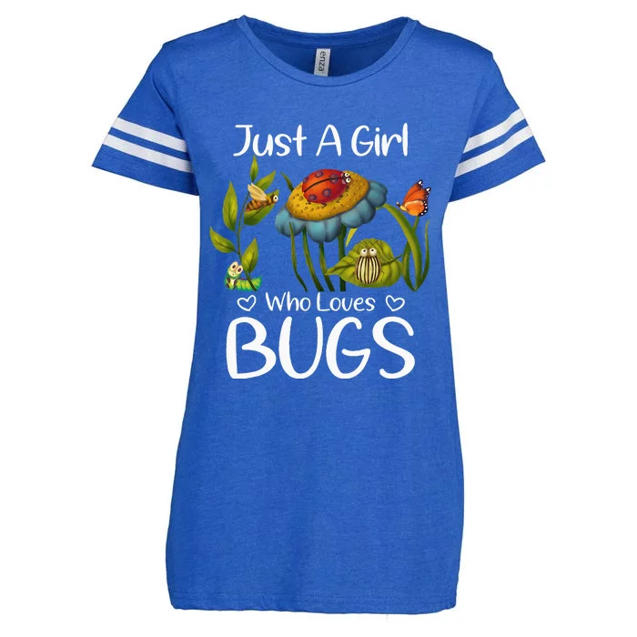 Just A Girl Who Loves Bugs Gift For Bugs Catcher Enza Ladies Jersey Football T-Shirt