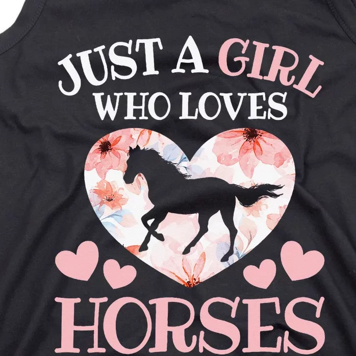 Just A Girl Who Loves Horses Horseback Riding Tank Top