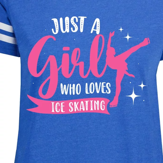 Just A Girl Who Loves Ice Skating Enza Ladies Jersey Football T-Shirt