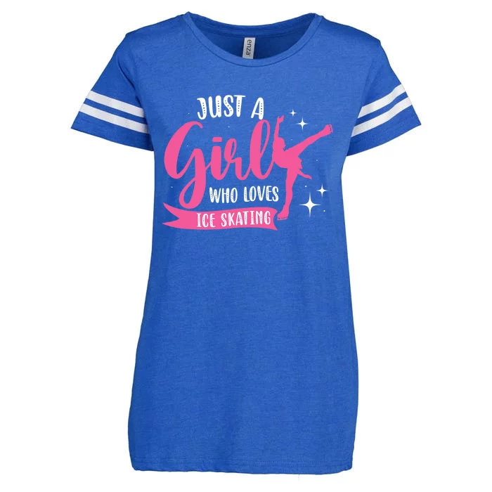 Just A Girl Who Loves Ice Skating Enza Ladies Jersey Football T-Shirt