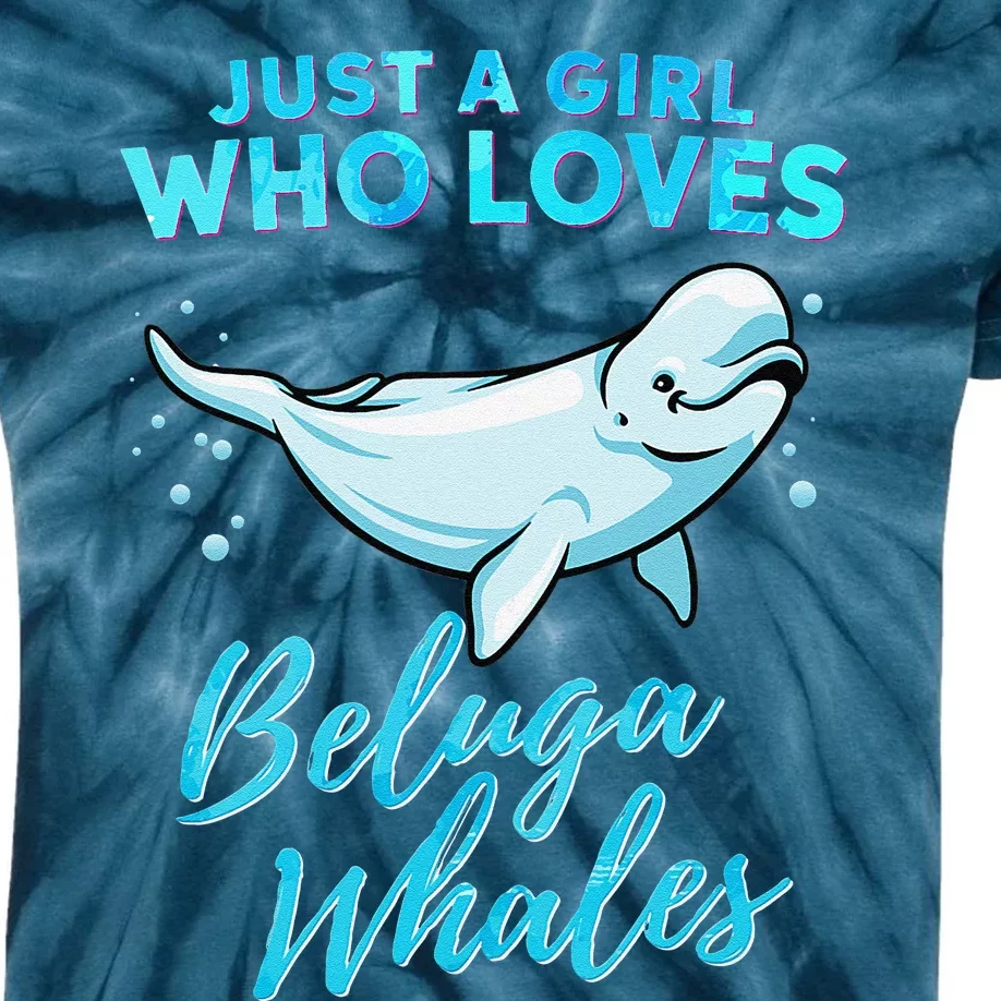 Just A Girl Who Loves Beluga Whales Cute Whale Kids Tie-Dye T-Shirt