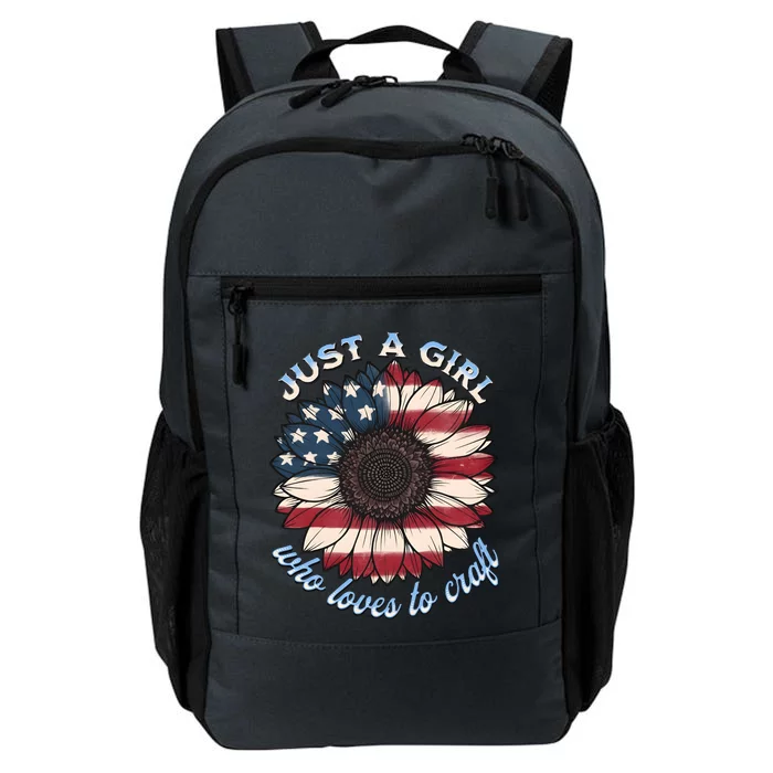 Just A Girl Who Love Craft America Flag Daily Commute Backpack