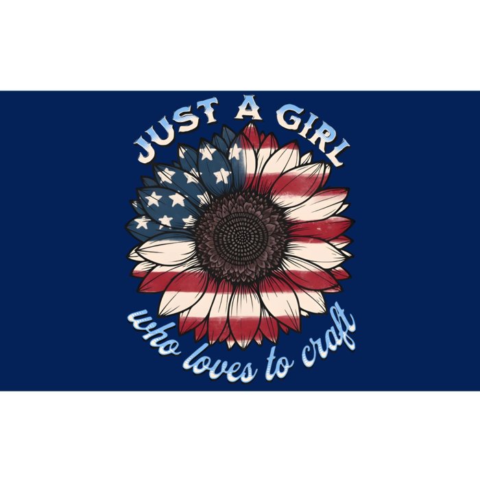 Just A Girl Who Love Craft America Flag Bumper Sticker