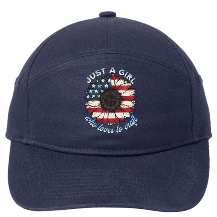 Just A Girl Who Love Craft America Flag 7-Panel Snapback Hat