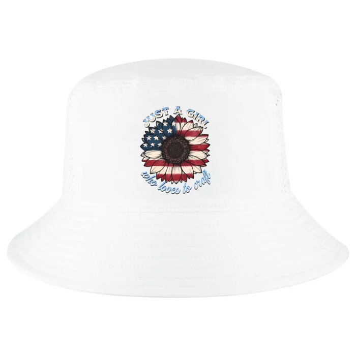 Just A Girl Who Love Craft America Flag Cool Comfort Performance Bucket Hat