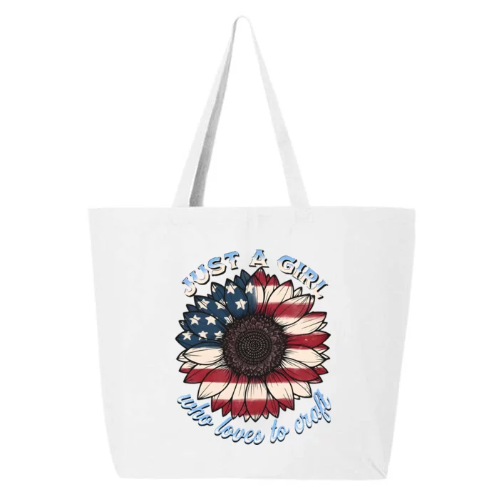 Just A Girl Who Love Craft America Flag 25L Jumbo Tote