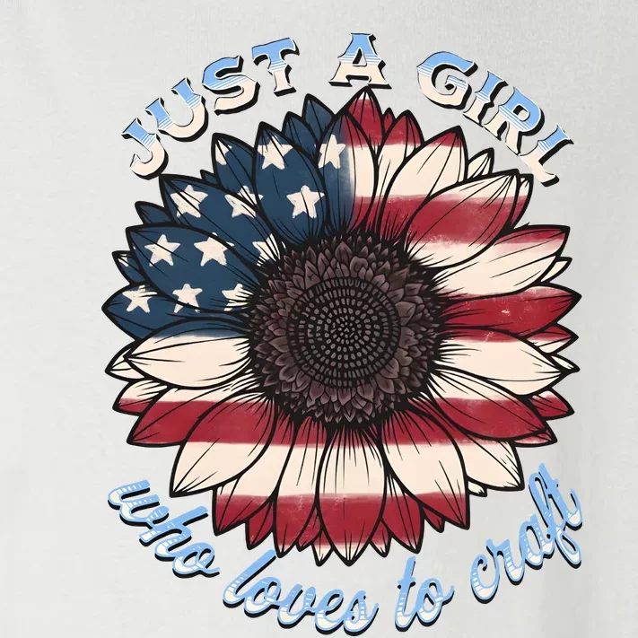 Just A Girl Who Love Craft America Flag Toddler Long Sleeve Shirt