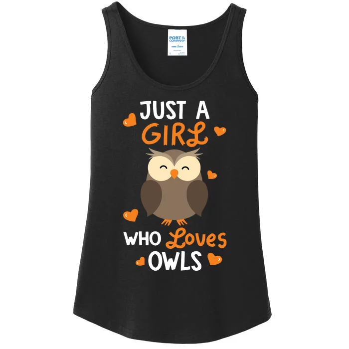 Just A Girl Who Loves Owls Cute Owl Lover Gifts Ladies Essential Tank