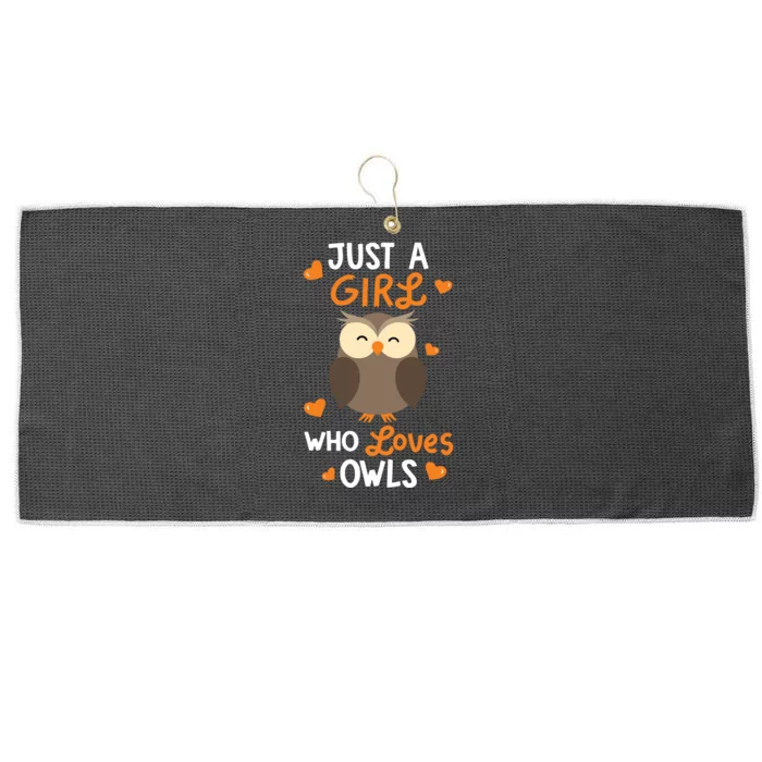 Just A Girl Who Loves Owls Cute Owl Lover Gifts Large Microfiber Waffle Golf Towel