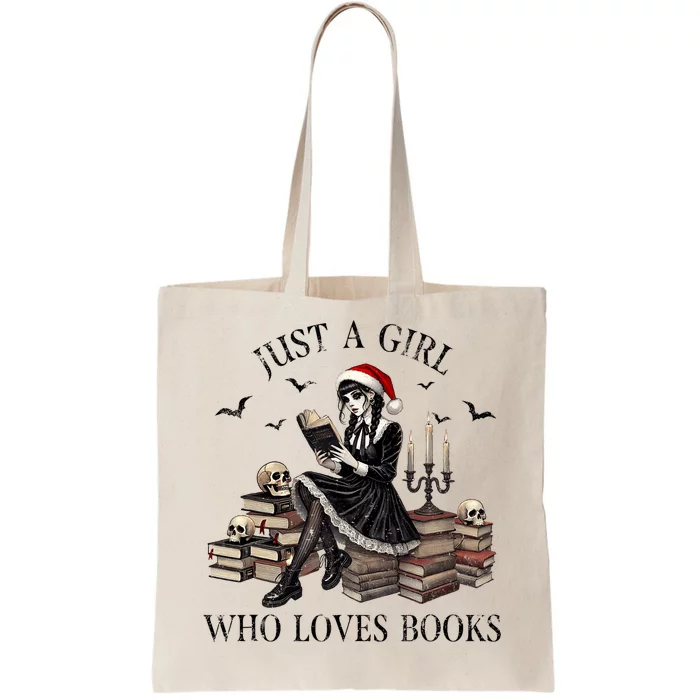 Just A Girl Who Loves Books Halloween Skeleton Christmas Tote Bag