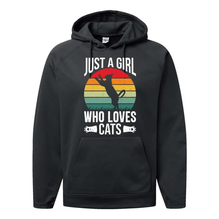 Just A Girl Who Loves Cats Graphic Performance Fleece Hoodie