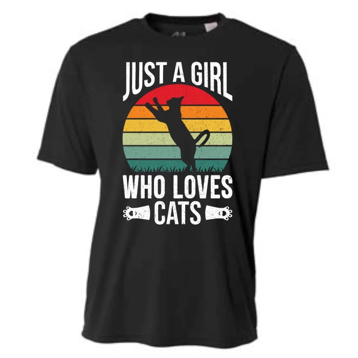 Just A Girl Who Loves Cats Graphic Cooling Performance Crew T-Shirt