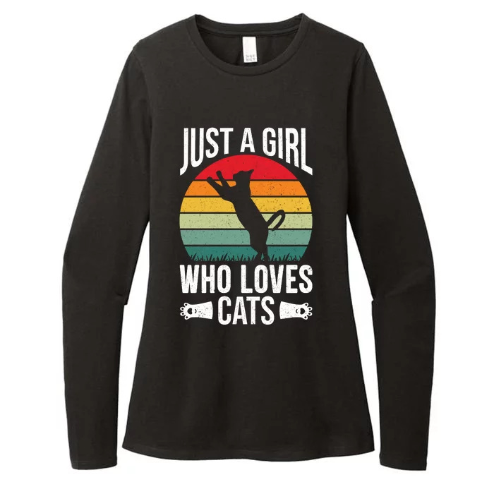 Just A Girl Who Loves Cats Graphic Womens CVC Long Sleeve Shirt