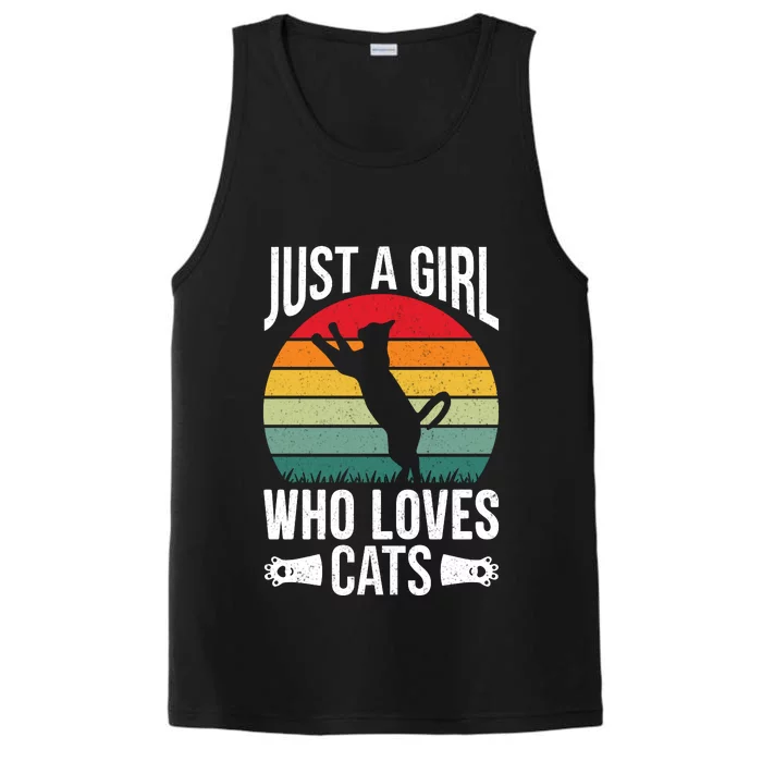 Just A Girl Who Loves Cats Graphic Performance Tank