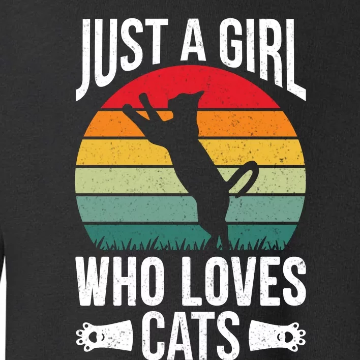 Just A Girl Who Loves Cats Graphic Toddler Sweatshirt