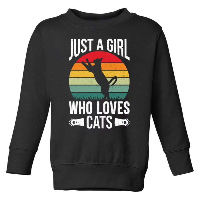 Just A Girl Who Loves Cats Graphic Toddler Sweatshirt