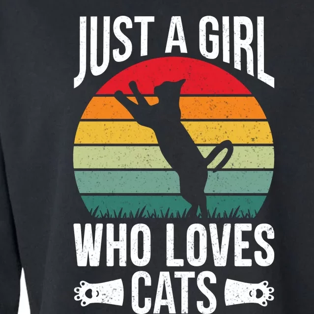 Just A Girl Who Loves Cats Graphic Cropped Pullover Crew