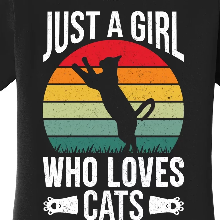 Just A Girl Who Loves Cats Graphic Women's T-Shirt