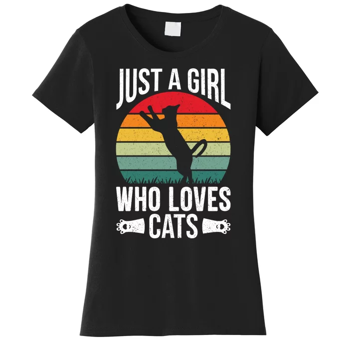 Just A Girl Who Loves Cats Graphic Women's T-Shirt