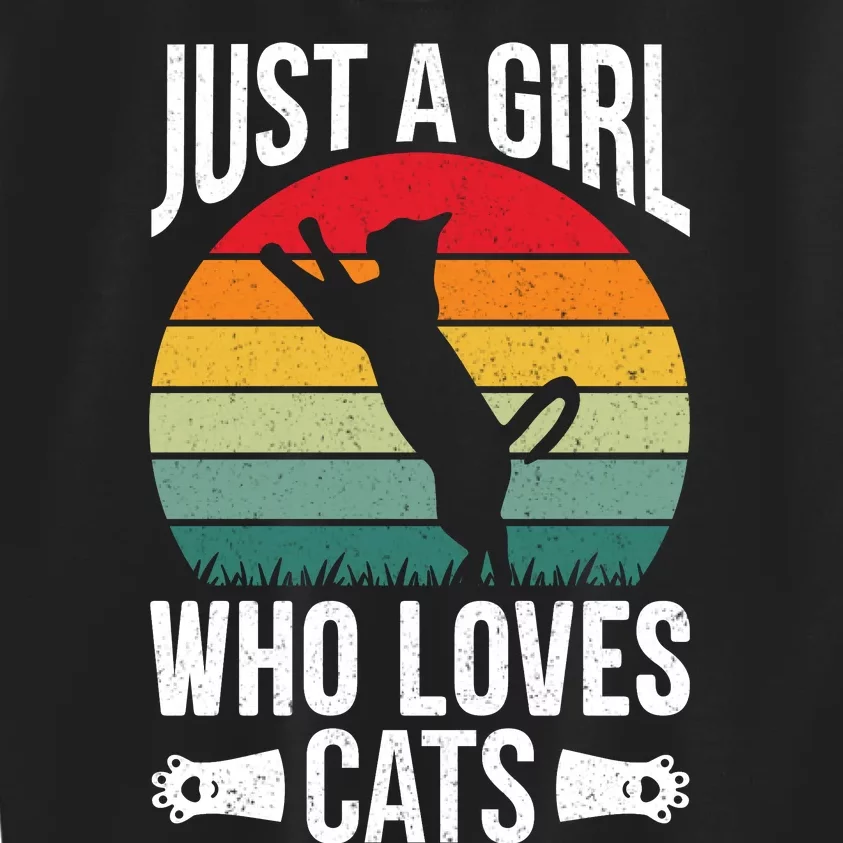 Just A Girl Who Loves Cats Graphic Kids Sweatshirt