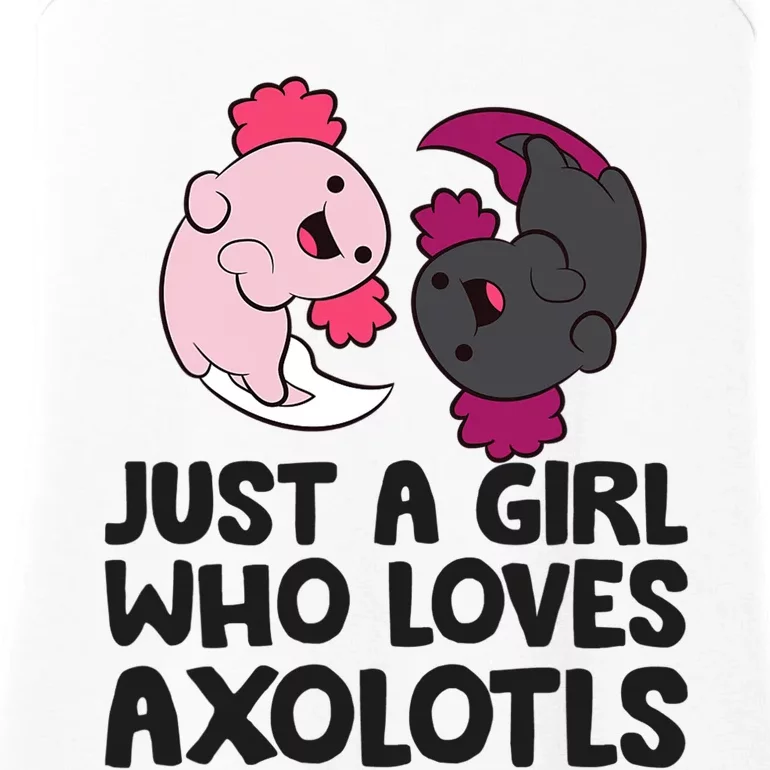 Just A Girl Who Loves Axolotls Pink And Dark Axolotl Ladies Essential Tank