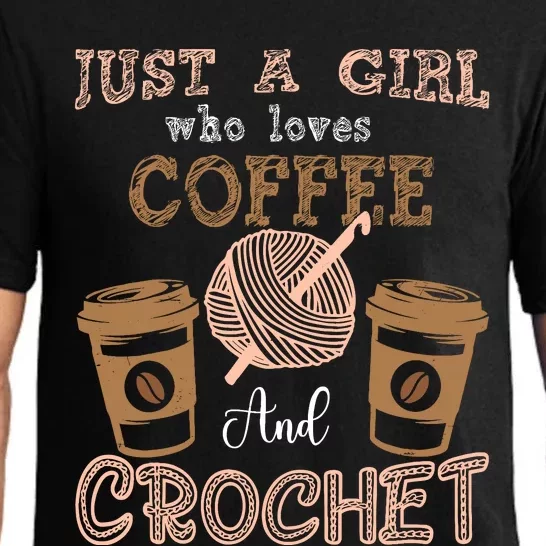 Just A Girl Who Loves Crochet And Coffee Crochet Knitting Pajama Set