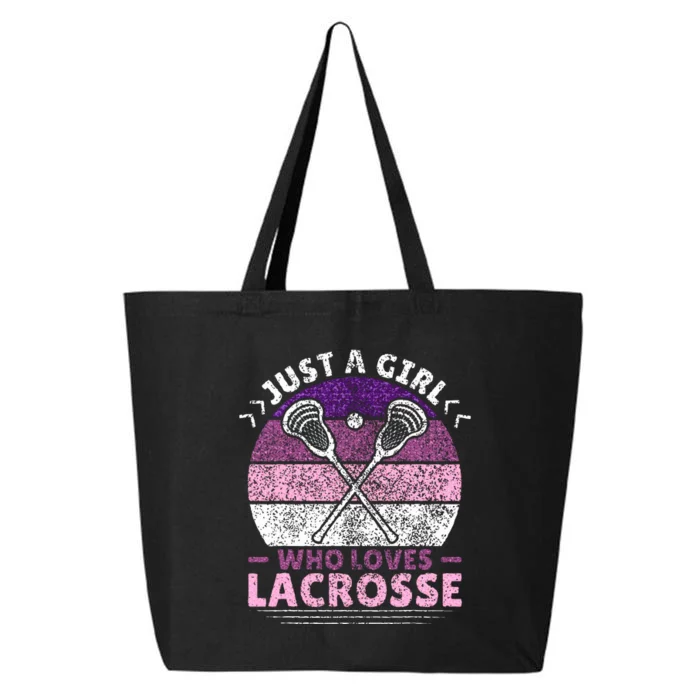 Just A Girl Who Loves Lacrosse Player Lax Lovers Lacrosse 25L Jumbo Tote