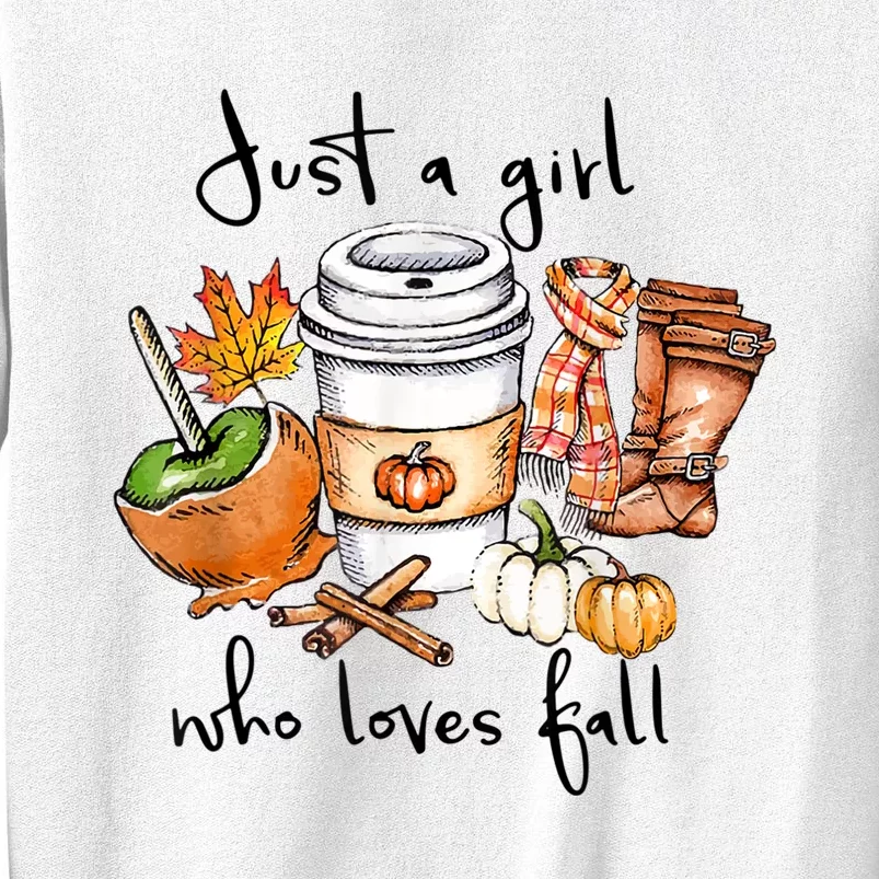 Just A Girl Who Loves Fall Pumpkin Coffee Lover Happy Thankgiving Sweatshirt