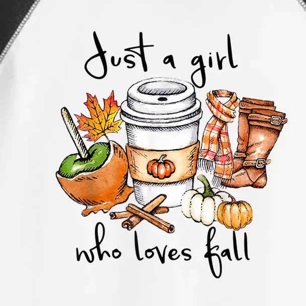 Just A Girl Who Loves Fall Pumpkin Coffee Lover Happy Thankgiving Toddler Fine Jersey T-Shirt