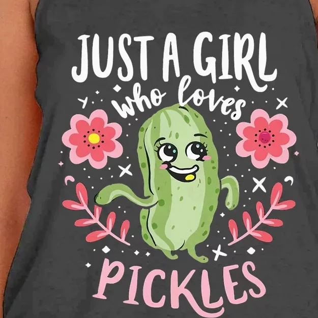 Just A Girl Who Loves Pickles Women's Knotted Racerback Tank