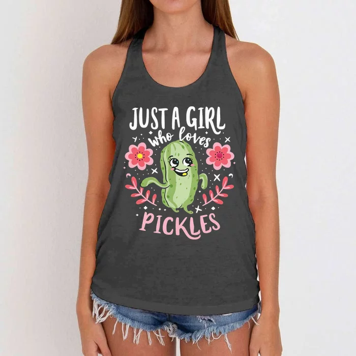 Just A Girl Who Loves Pickles Women's Knotted Racerback Tank